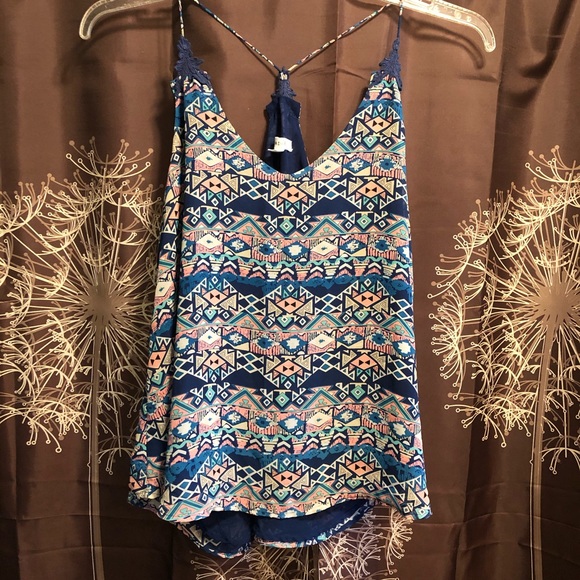 mine Tops - MINE Aztec Pattern Women’s Tank Top Size Large L